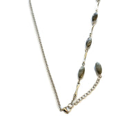 Orthocera Fossil Pendant Silver Necklace With Jasper Stones - Creative Jewelry by Marcia - Asymmetrical Jewelry - Timeless Jewelry